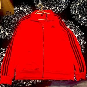 Adidas red zip up jacket sweater